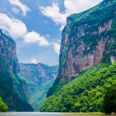 Stunning view of Sumidero Canyon from Grijalva river, Chiapas, Mexico